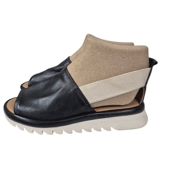 The Flexx WAT IS WAV 2 Black Foulard 7.5 EUC Open Toe Leather Slingback Sandal - Picture 4 of 7